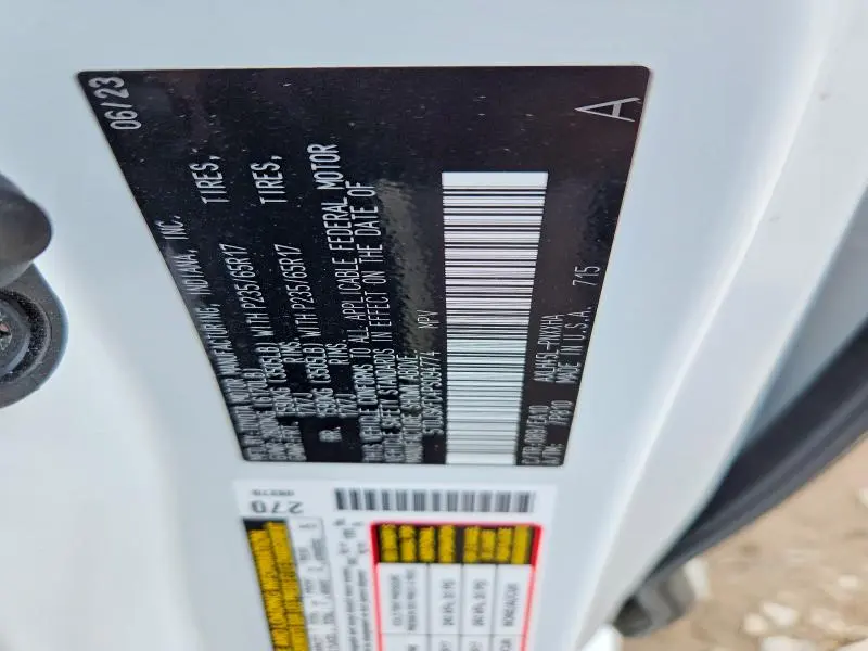 TOYOTA SIENNA 2023 VIN 5TDJSKFC4PS094774
