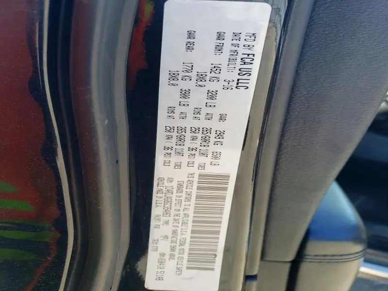 DODGE DURANGO 2016 VIN 1C4RDJAG8GC354063