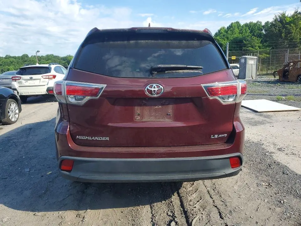 TOYOTA HIGHLANDER 2016 VIN 5TDBKRFH9GS337679