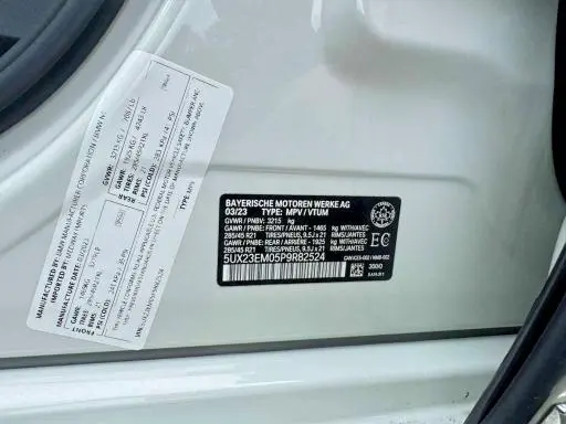 BMW X7 2023 VIN 5UX23EM05P9R82524