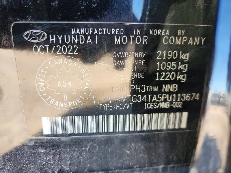 GENESIS G70 2023 VIN KMTG34TA5PU113674