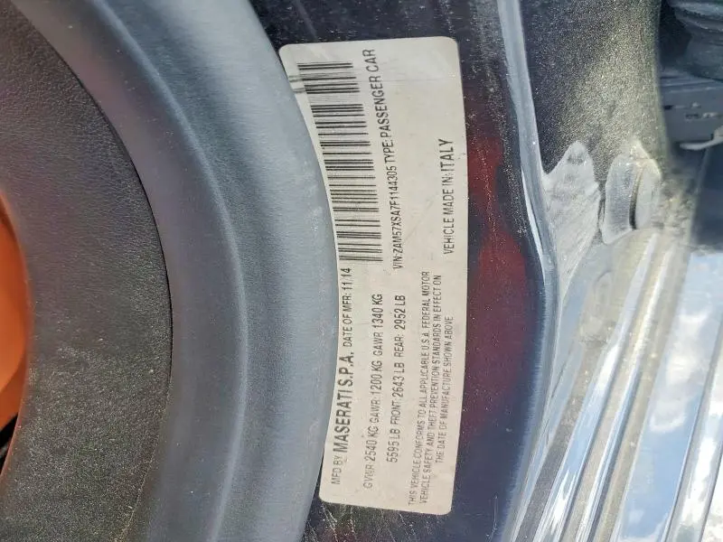MASERATI ALL OTHER 2015 VIN ZAM57XSA7F1144305