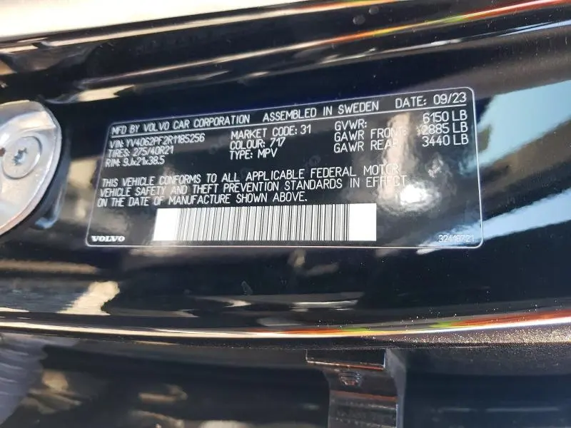 VOLVO XC90 2024 VIN YV4062PF2R1185256
