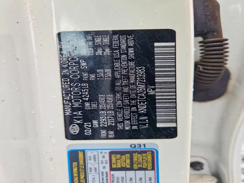 KIA SELTOS 2021 VIN KNDETCA26M7213983