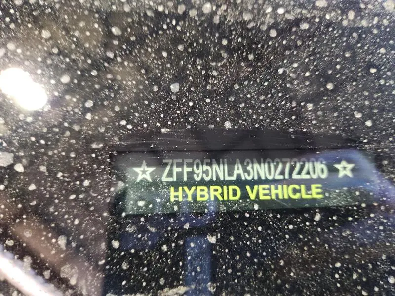 FERRARI ALL MODELS 2022 VIN ZFF95NLA3N0272206