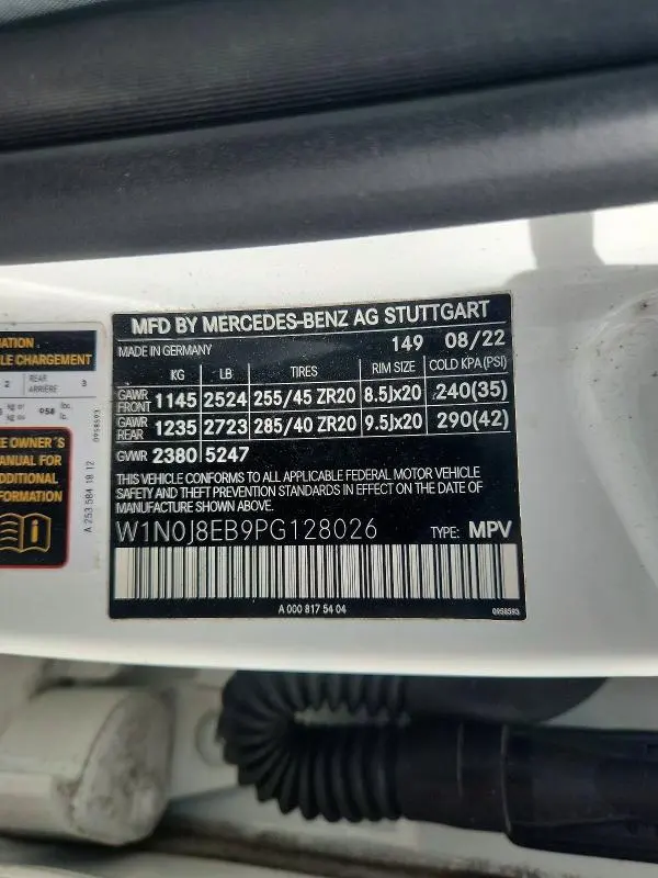 MERCEDES-BENZ GLC-CLASS 2023 VIN W1N0J8EB9PG128026