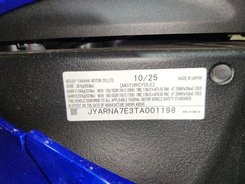 YAMAHA YZF1000 2026
