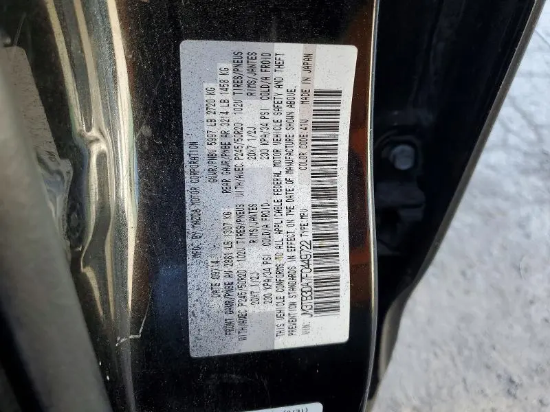 MAZDA CX-9 2015 VIN JM3TB3DA7F0449722