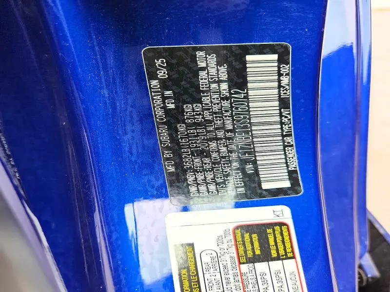 TOYOTA ALL OTHER 2025 VIN JF1ZNBE13S9760742