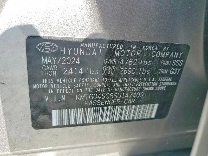 GENESIS G70 2025 VIN KMTG34SC8SU147409