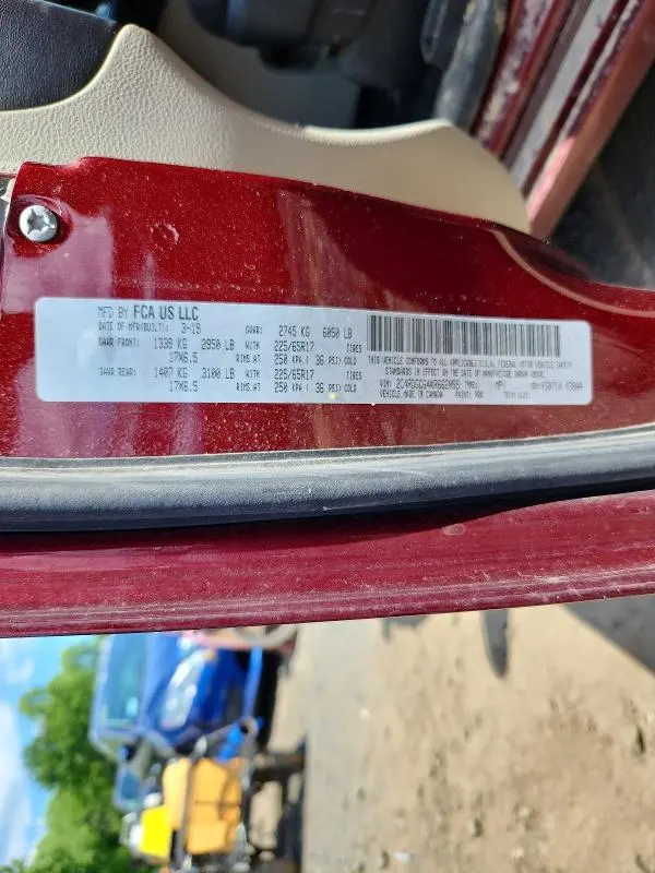 DODGE CARAVAN 2019 VIN 2C4RDGCG4KR662055