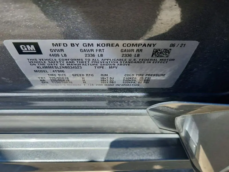 BUICK ENCORE 2022 VIN KL4MMESL2NB034523