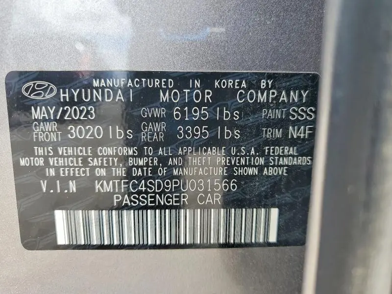 GENESIS G90 2023 VIN KMTFC4SD9PU031566