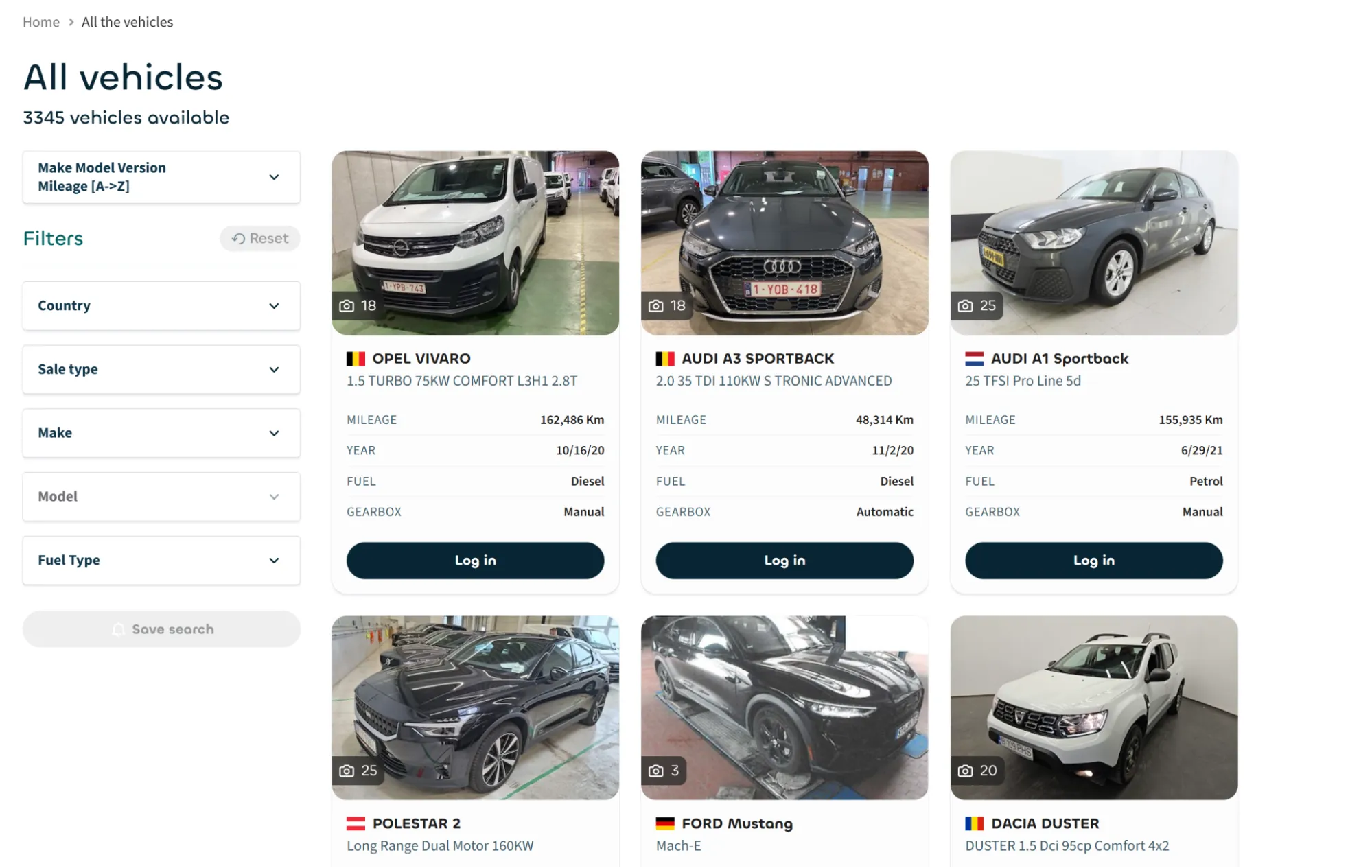 Каталог автомобилей на Ayvens Carmarket